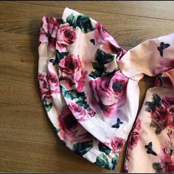 Nwt-l’atiste 3D Rose and Ruffle Bell Sleeve Dress - Picture 5 of 7